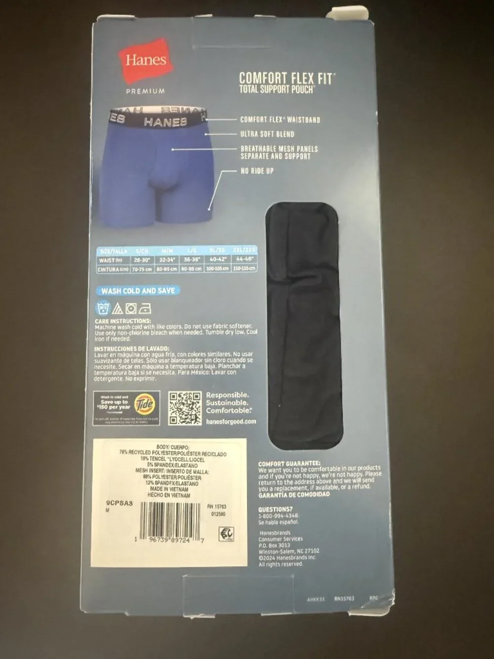 Hanes Premium Regular Length Boxer Briefs 3 Pack - Medium